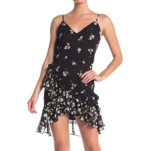 Bardot Black Ditsy Floral Ruffle Mini Dress